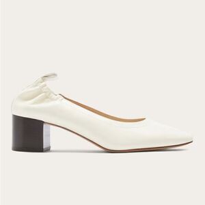 NEW EVERLANE The Day Heel in Bone Stacked leather